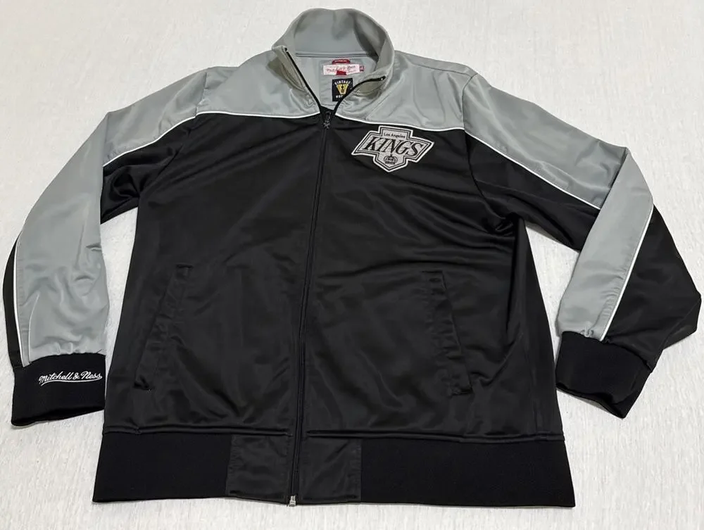 Mitchell & Ness Los Angeles Kings Black Throwback Varsity Jacket Men’s Size 2XL